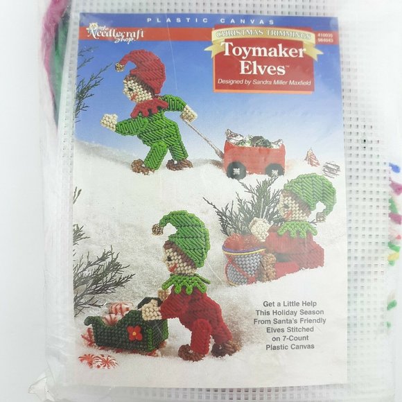 Needlecraft Shop Christmas Trimmings Toymaker Elves Plastic Canvas - Picture 2 of 7